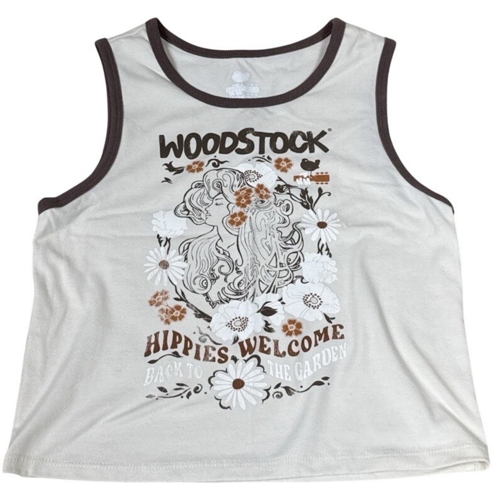 Woodstock Tank Top Womens M Hybrid Apparel Graphic Tee Retro Festival Sleeveless